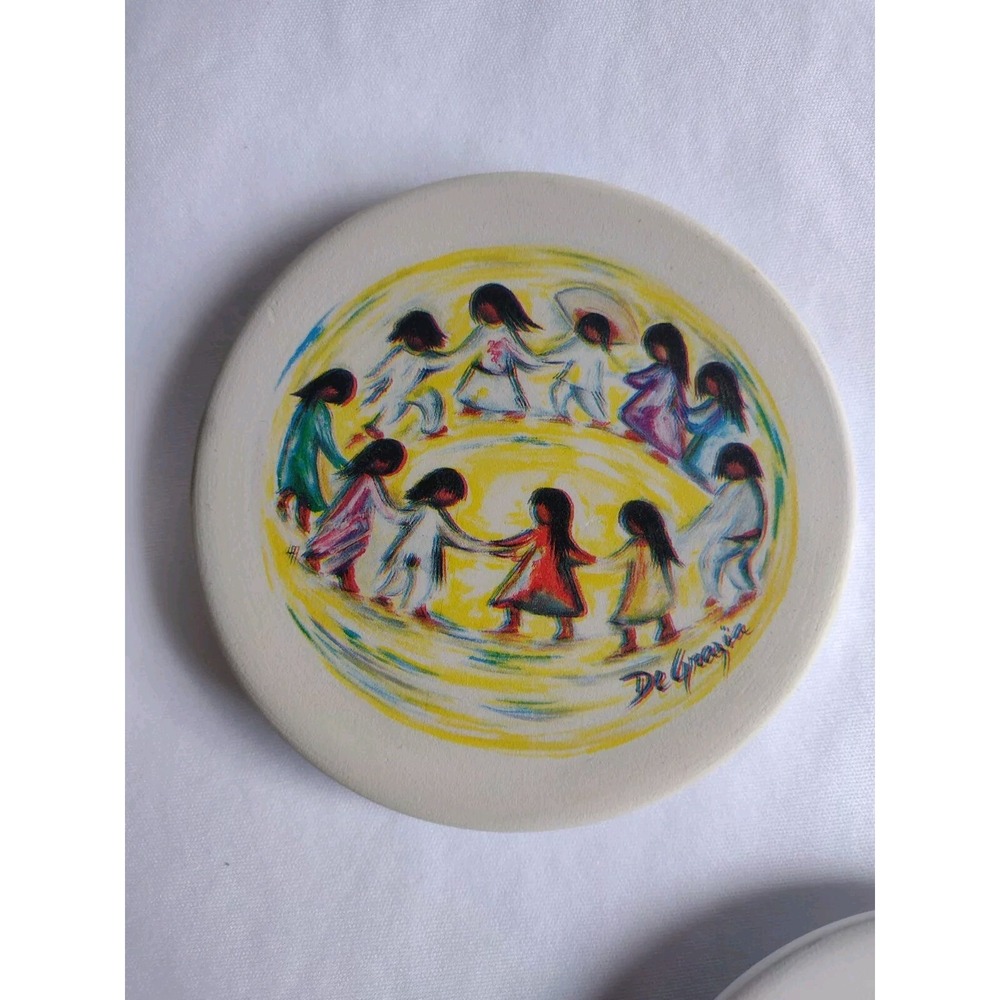 Ted De Grazia Los Ninos Sandstone Coasters Set of 5 Mexico Theme Hispanic - Picture 4 of 7